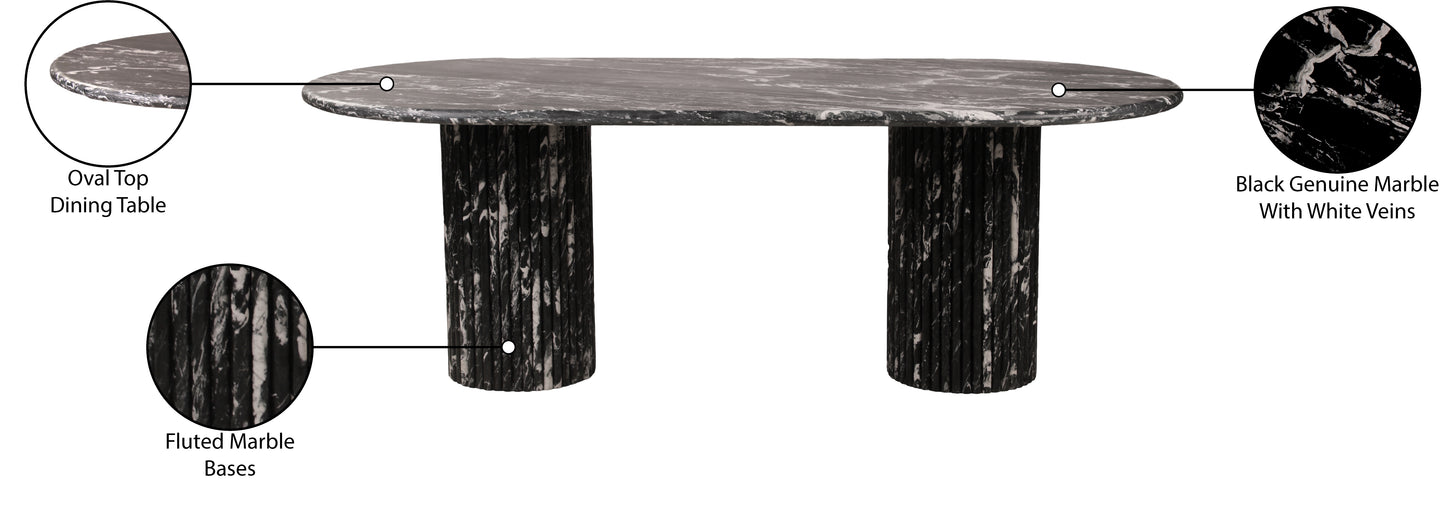 starburst black marble dining table (3 boxes)