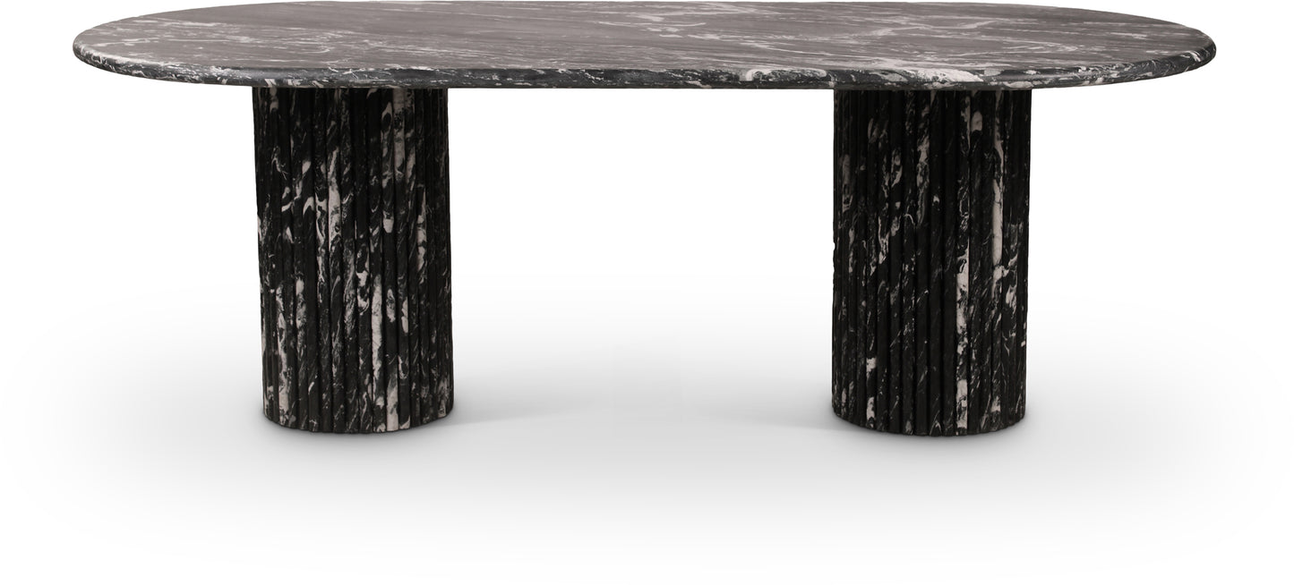 starburst black marble dining table (3 boxes)