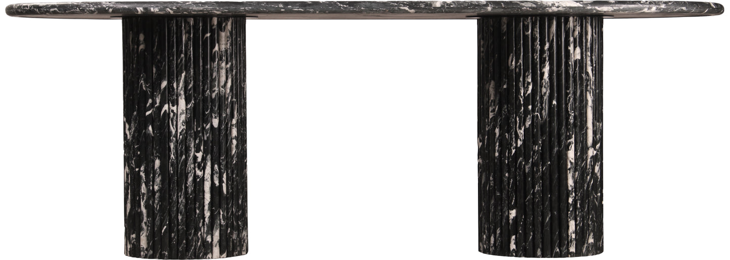 starburst black marble dining table (3 boxes)