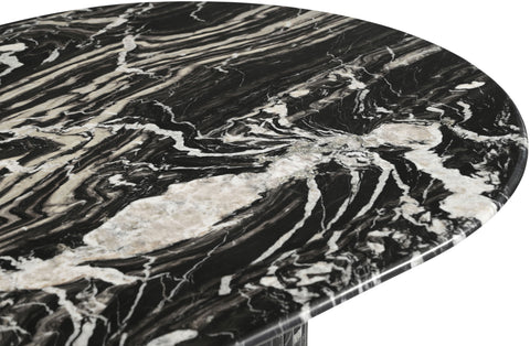 Blaire 87" Black Genuine Marble Dining Table, 1 Piece