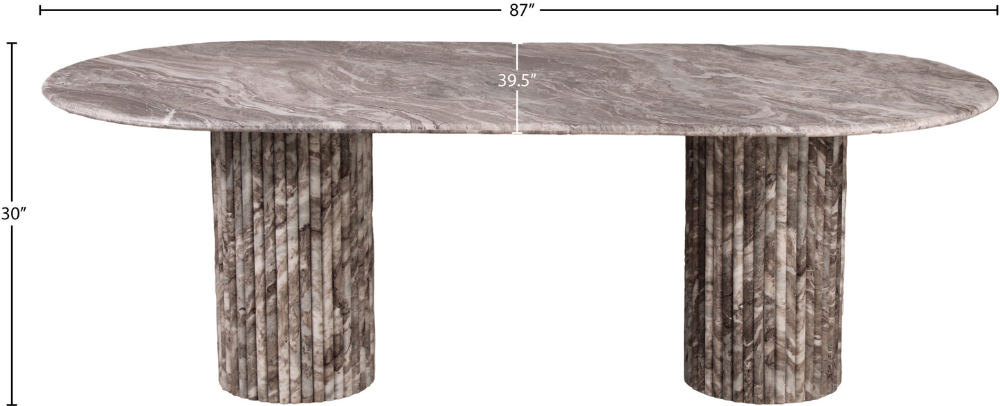 starburst brown marble dining table (3 boxes)