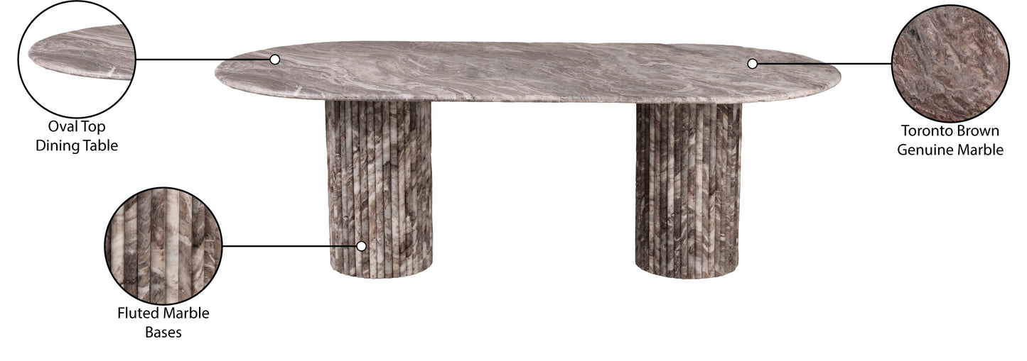 starburst brown marble dining table (3 boxes)