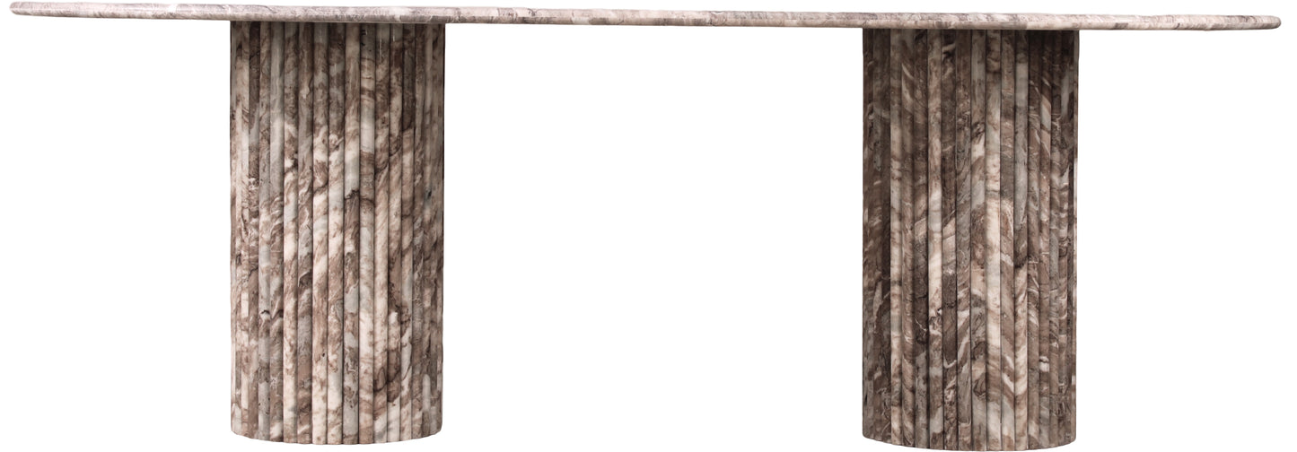 starburst brown marble dining table (3 boxes)