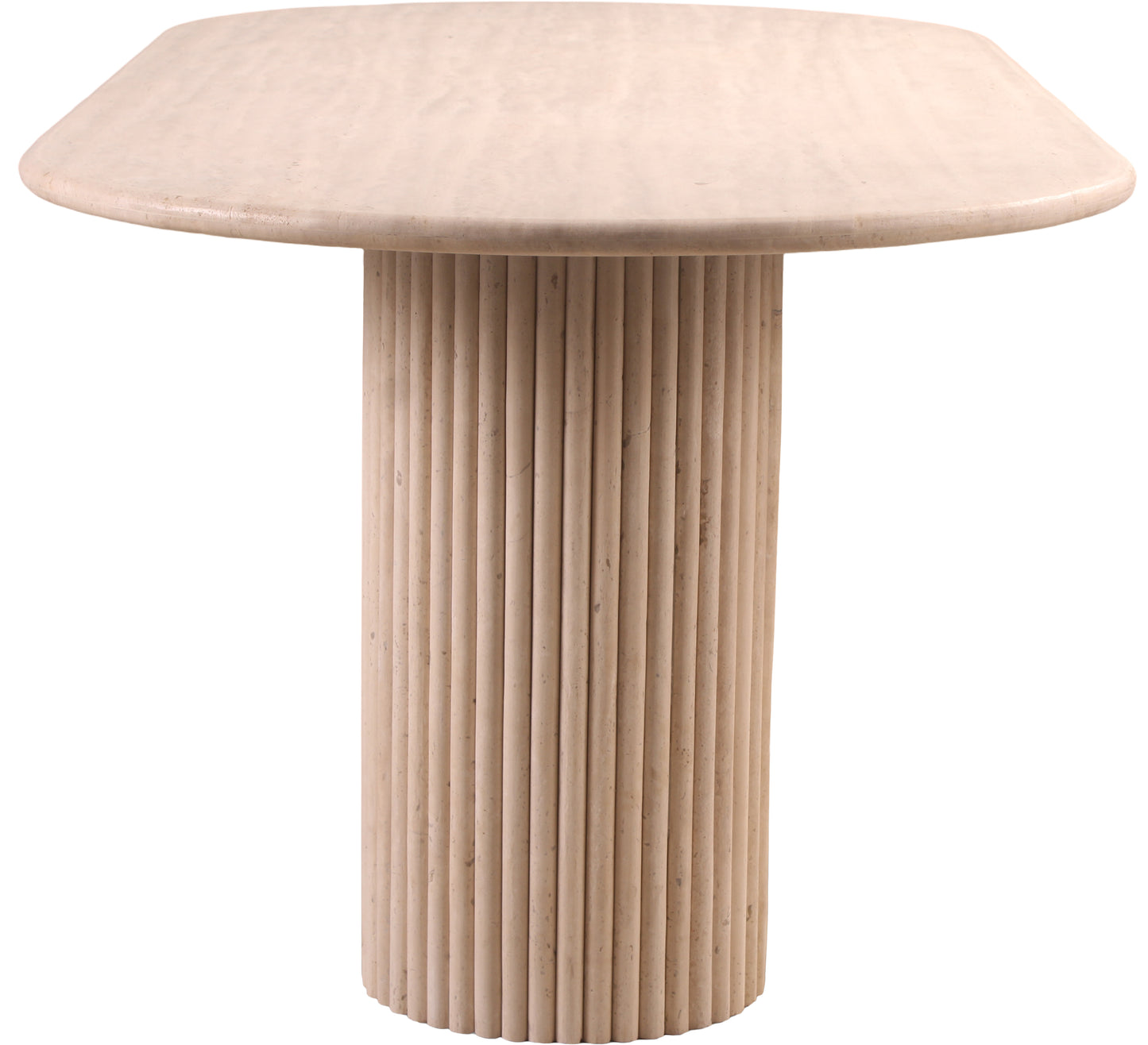 starburst beige travertine dining table (3 boxes)