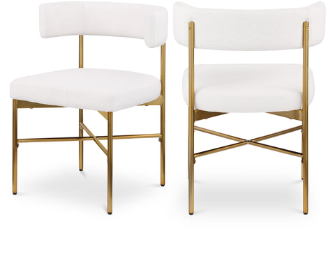 Florence Cream Durable Linen Textured Fabric Dining Chair