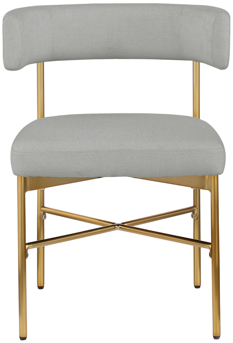 Florence Light Grey Durable Linen Textured Fabric Dining Chair