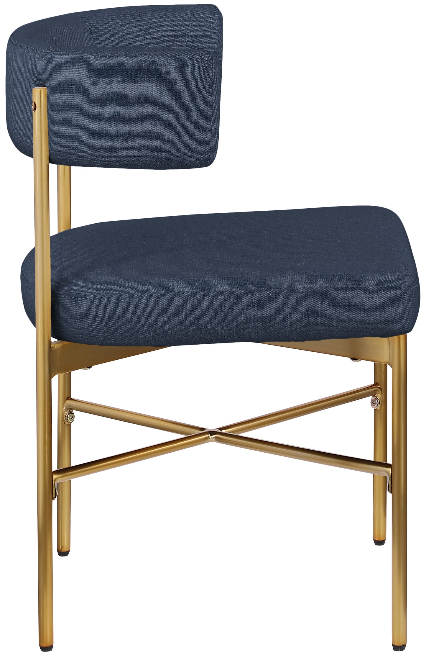 eternal deep navy durable linen textured fabric dining chair c