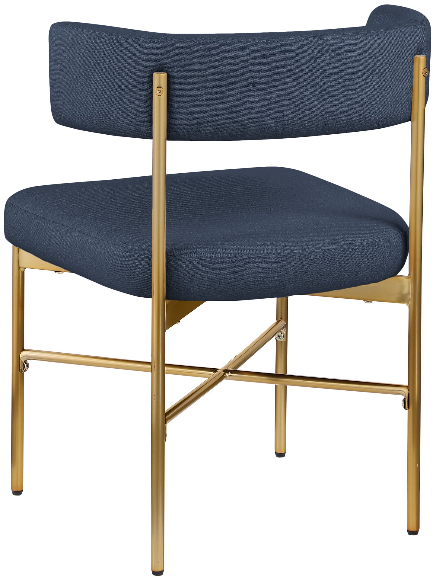 eternal deep navy durable linen textured fabric dining chair c