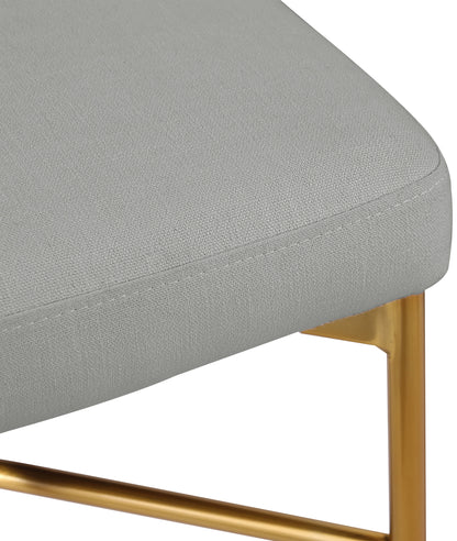 Eternal Light Grey Durable Linen Textured Fabric Stool C