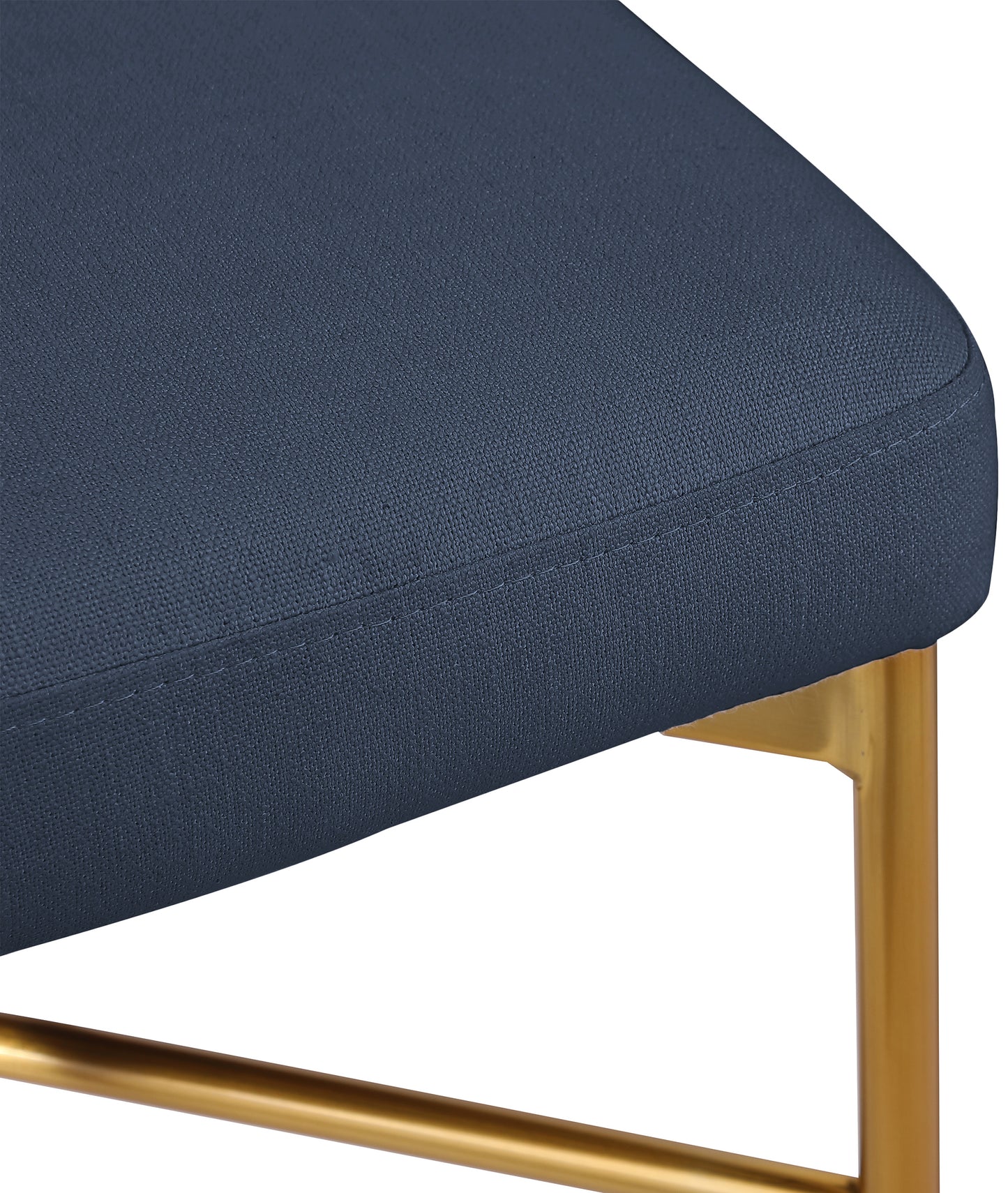 eternal deep navy durable linen textured fabric stool c