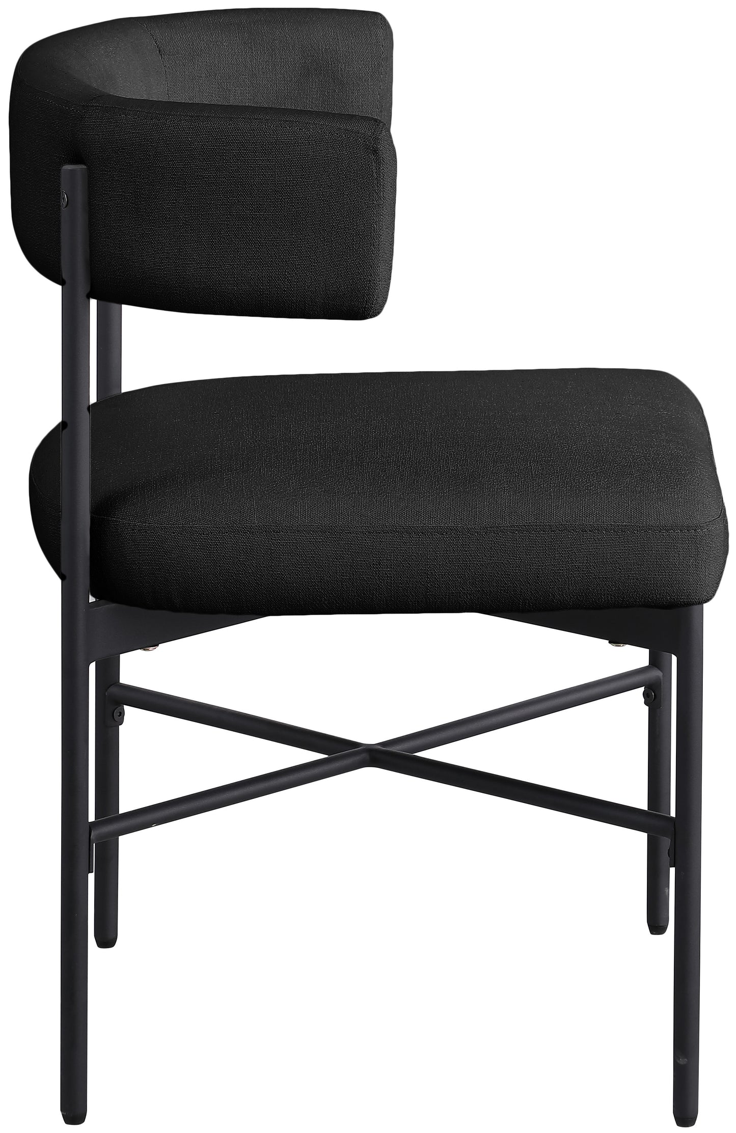 eternal black durable linen textured fabric dining chair c