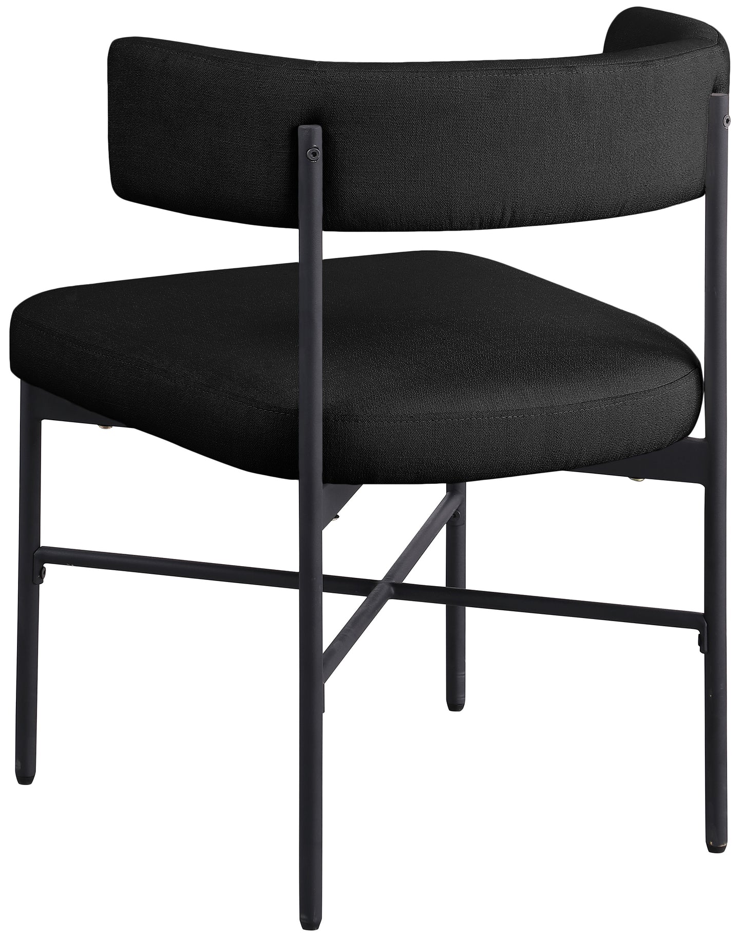 eternal black durable linen textured fabric dining chair c