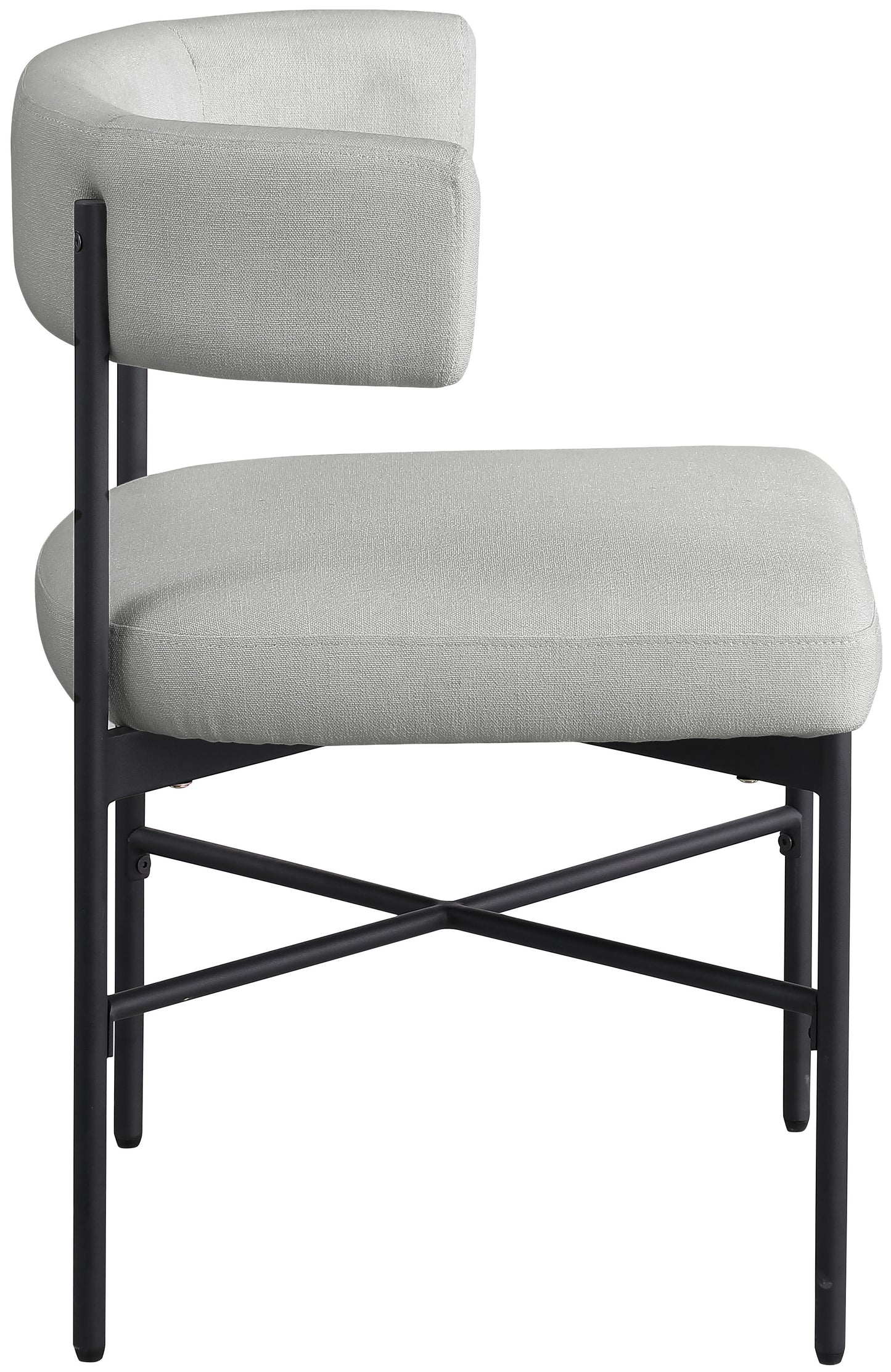 eternal light grey durable linen textured fabric dining chair c