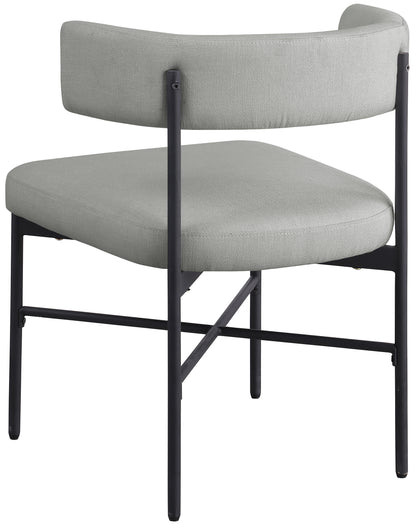 Eternal Light Grey Durable Linen Textured Fabric Dining Chair C