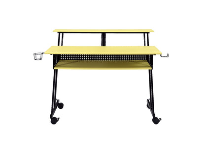 Logan Music Recording Studio Desk, Yellow & Black Finish