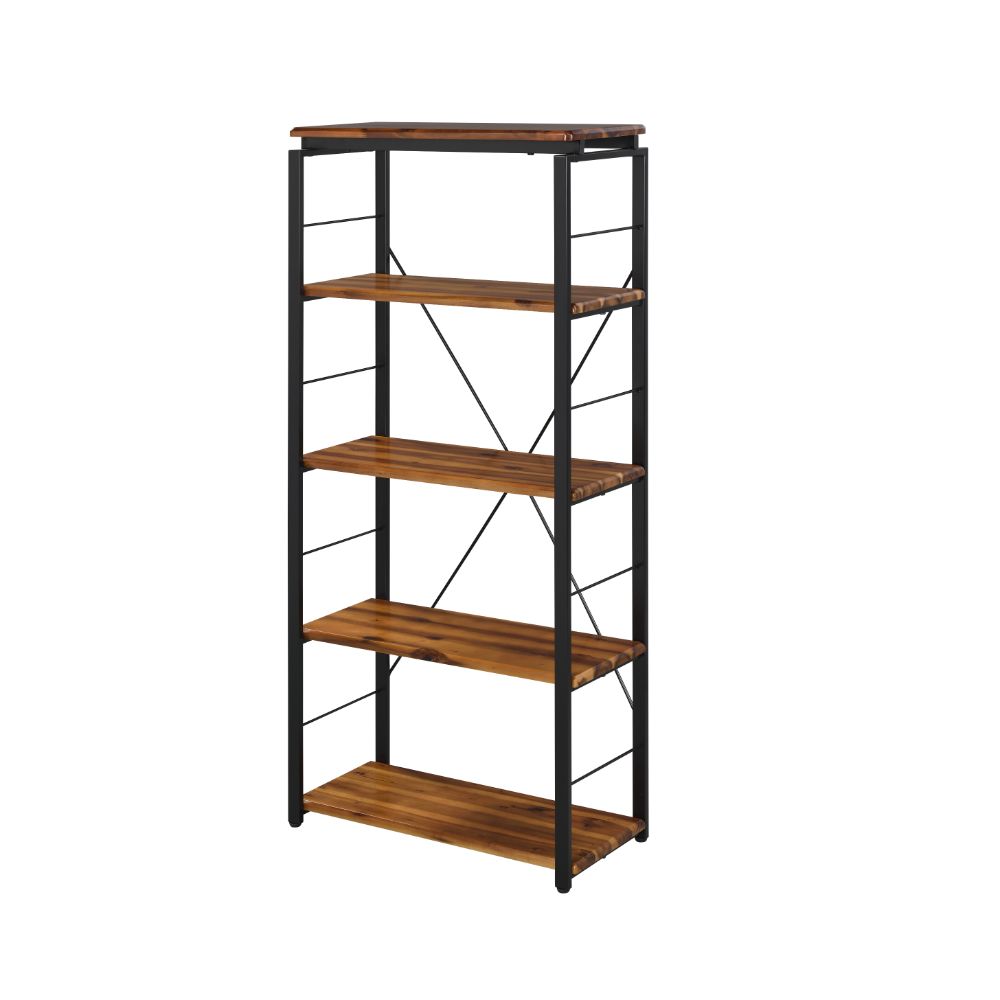 garrison bookshelf, oak & black finish