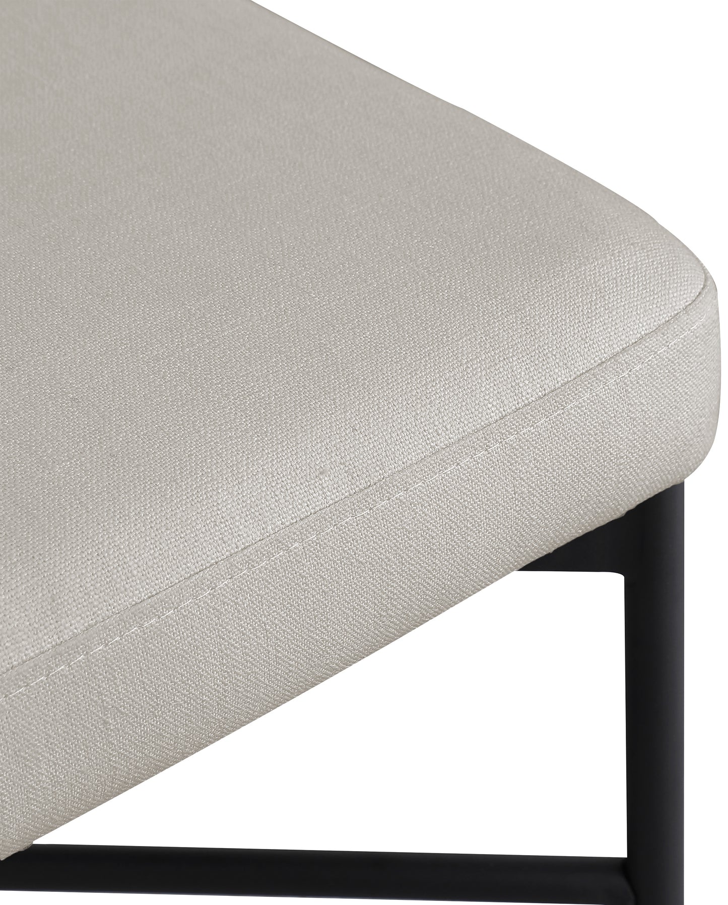 eternal beige durable linen textured fabric stool c