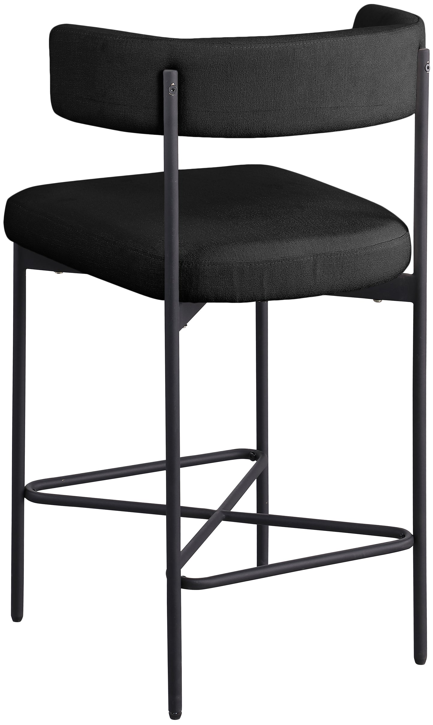 eternal black durable linen textured fabric stool c