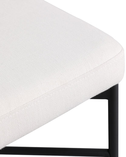 Eternal Cream Durable Linen Textured Fabric Stool C