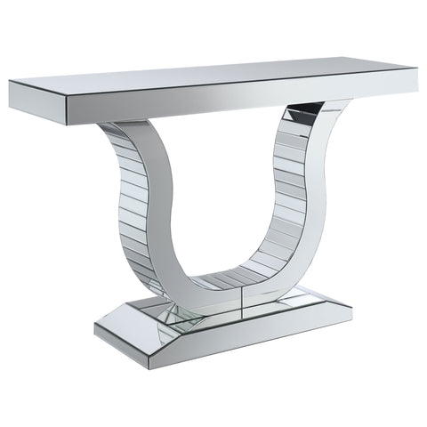 Esther U-shaped Mirrored Entryway Console Table SilverMirror