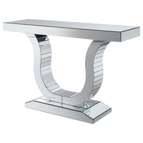 Esther U-shaped Mirrored Entryway Console Table SilverMirror