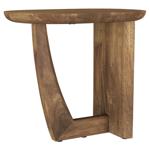 Adri Oval Solid Mango Wood Accent Side Table BrownBrown