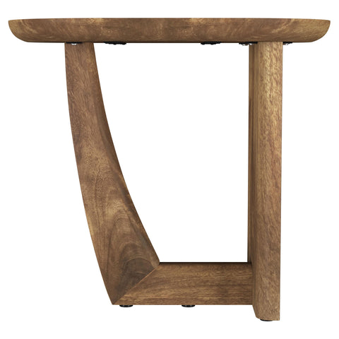Adri Oval Solid Mango Wood Accent Side Table BrownBrown