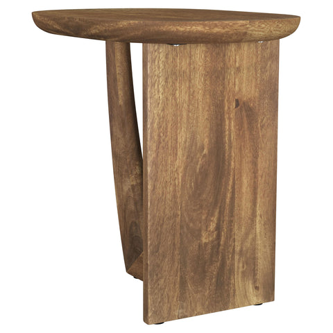 Adri Oval Solid Mango Wood Accent Side Table BrownBrown