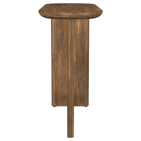 Adri Oval Solid Mango Wood Entryway Console Table BrownBrown