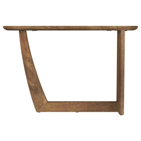 Adri Oval Solid Mango Wood Entryway Console Table BrownBrown