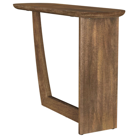 Adri Oval Solid Mango Wood Entryway Console Table BrownBrown