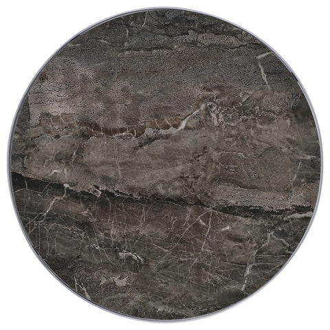 Solano Round Faux Marble Top Pedestal Side Table Grey