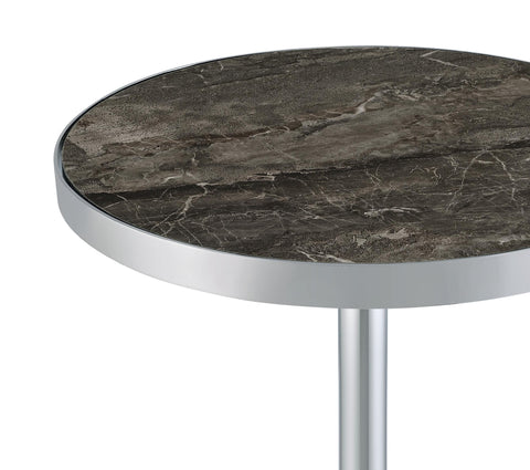 Solano Round Faux Marble Top Pedestal Side Table Grey
