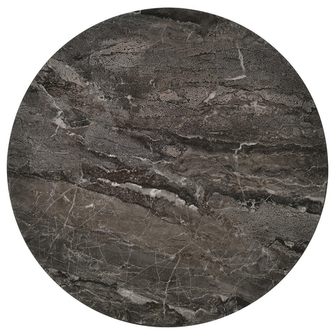 Naser Round Faux Marble Top Metal Side Table Grey