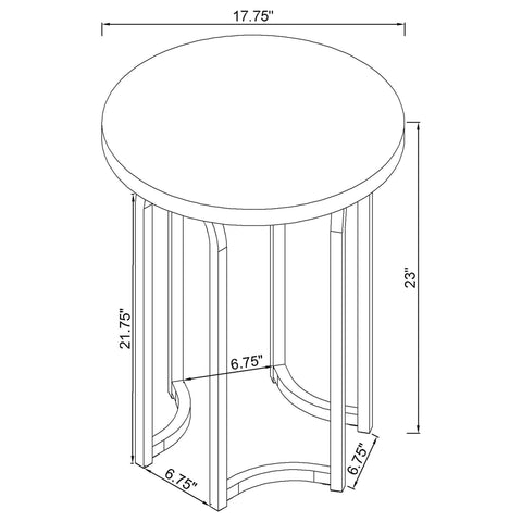 Naser Round Faux Marble Top Metal Side Table Grey
