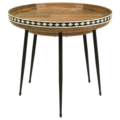 Jansen 2-piece Solid Wood Bone Inlay Nesting Table NaturalNatural