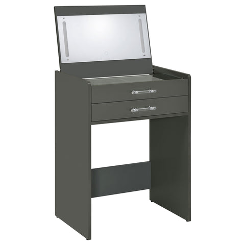 Maderia 3-drawer Makeup Vanity & Stool Set Grey High GlossGrey High Gloss
