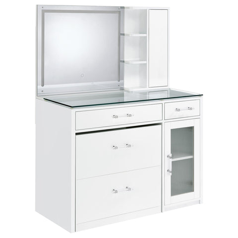 Stabler 2-drawer Vanity Set with LED Mirror White High Gloss
