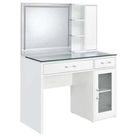 Stabler 2-drawer Vanity Set with LED Mirror White High Gloss