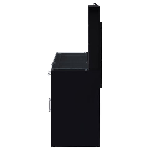 Stabler 2-drawer Vanity Set with LED Mirror Black High Gloss