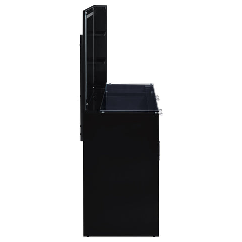 Stabler 2-drawer Vanity Set with LED Mirror Black High Gloss