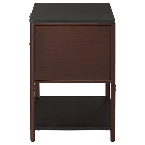 Serena 2-drawer Side Table with Shelf Rust BrownRust Brown