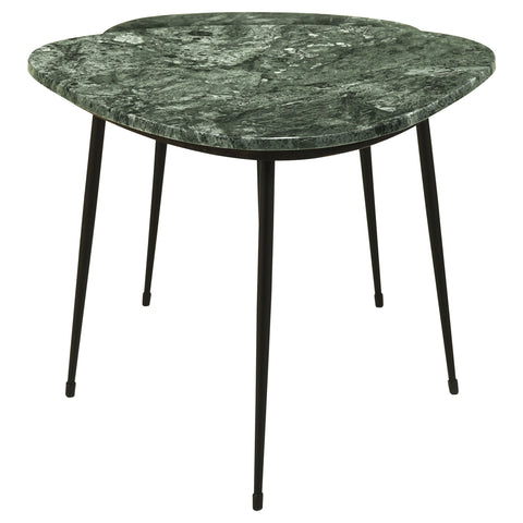 Cheryl 2-piece Triangular Marble Top Nesting Table GreenGreen Marble