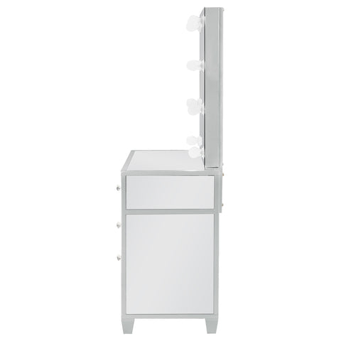 Bexhill 9-drawer Vanity Set with Lighting Metallic SilverMetallic Silver