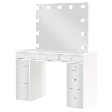 Amsbury Makeup Vanity Table Set with Lighting WhiteWhite