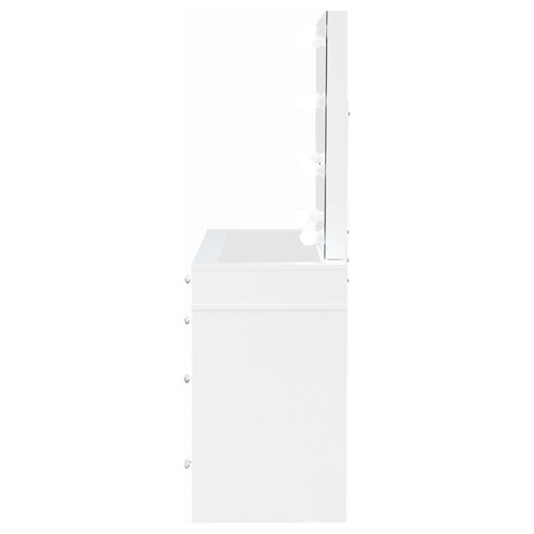 Amsbury Makeup Vanity Table Set with Lighting WhiteWhite