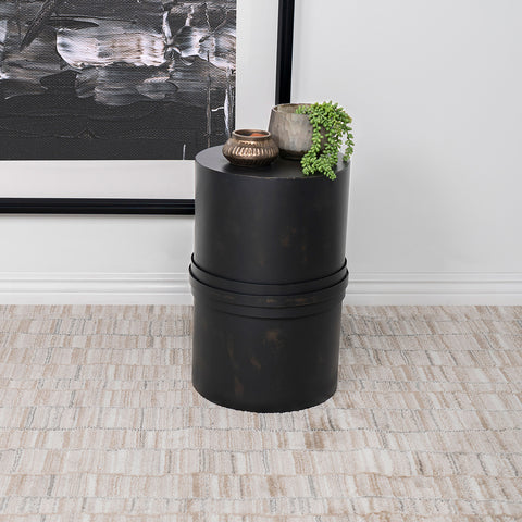 Elmer Round Metal Accent Side Table Rustic BlackRustic Black