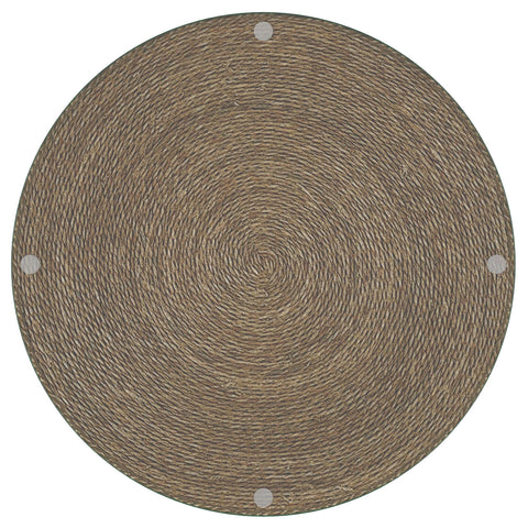 Ortega Round Woven Seagrass Accent Side Table Light Brown