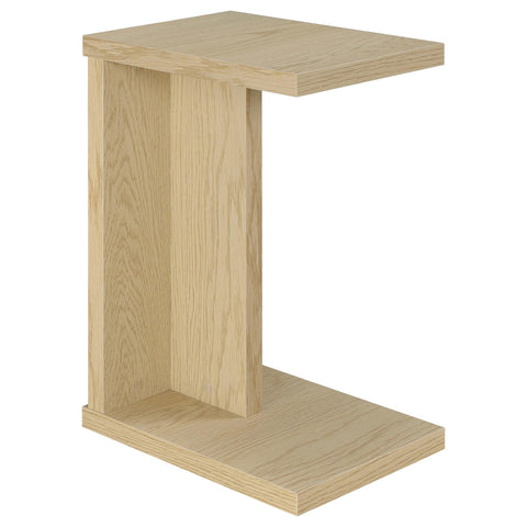 Leandro Engineered Wood C-Shaped Sofa Side Table Light Oak