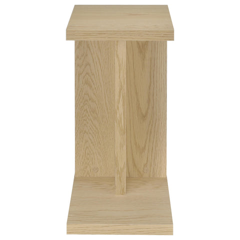 Leandro Engineered Wood C-Shaped Sofa Side Table Light Oak